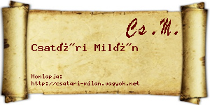 Csatári Milán névjegykártya